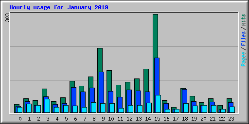 Hourly usage for January 2019