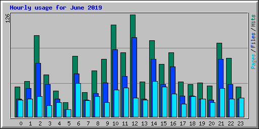 Hourly usage for June 2019