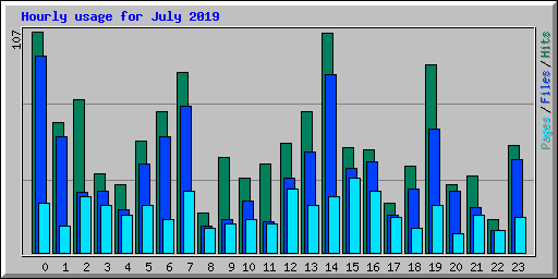 Hourly usage for July 2019
