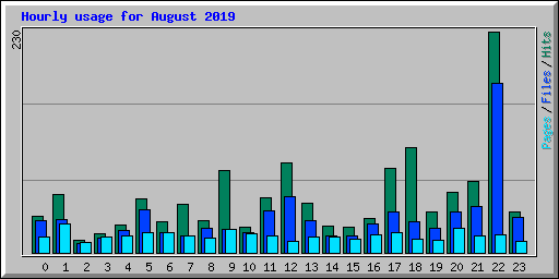 Hourly usage for August 2019