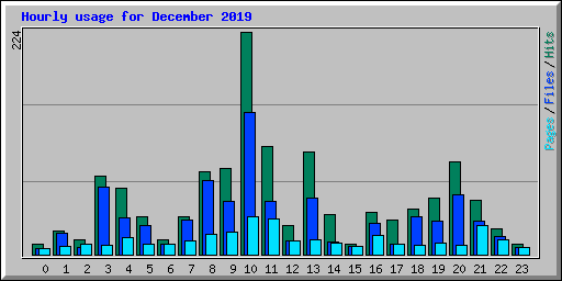 Hourly usage for December 2019